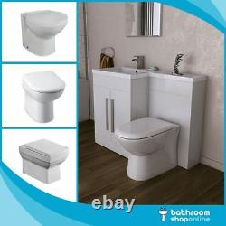White L Shape Bathroom Furniture Suite BTW Toilet Vanity WC Unit Resin Basin