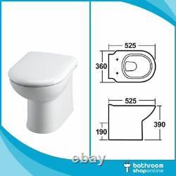 White L Shape Bathroom Furniture Suite BTW Toilet Vanity WC Unit Resin Basin