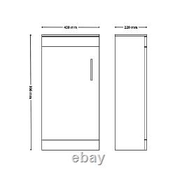 White Minimalist Floorstanding Compact Cloakroom Vanity Unit with Basin 400mm