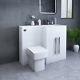 White Rh Combi Bathroom Furniture Vanity Unit Suite + Basin Sink + Boston Toilet