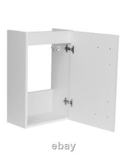 White Small Bathroom Vanity Unit with Basin Cloakroom Sink Unit Wall Hung Set