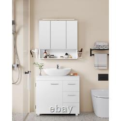 White Under Sink Bathroom Vanity Unit Wash Basin Base Cabinet Drawers Cupboard