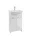 White Vanity Sink Unit 50 Cm Two Door Bathroom Ceramic Basin Sink Compact