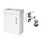 White Wall Hung Minimalist Compact Cloakroom Vanity Unit Basin/sink 400mm