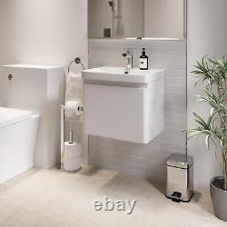 White Wall Hung Vanity Unit 500mm Width Modern Bathroom Storage