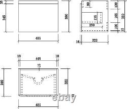 White Wall Hung Vanity Unit 500mm Width Modern Bathroom Storage