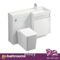 Wiltshire WC Vanity Worktop Combination Unit White Right Hand Bathroom 120cm
