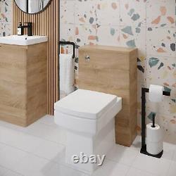 Wood Back to Wall Toilet Unit Only 500mm Modern Bathroom Storage