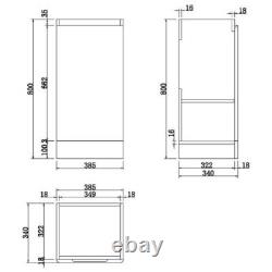 Wood Freestanding Cloakroom Vanity Unit with Basin 400mm Modern Bathroom