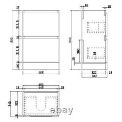 Wood Freestanding Cloakroom Vanity Unit with Basin 500mm Modern Bathroom
