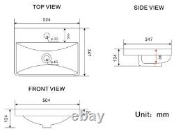 Wood Freestanding Cloakroom Vanity Unit with Basin 500mm Modern Bathroom