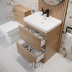 Wood Freestanding Vanity Unit with Basin 600mm Modern Bathroom Storage