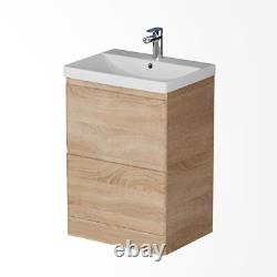 Wood Freestanding Vanity Unit with Basin 600mm Modern Bathroom Storage